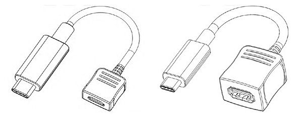 On the left is Type C to USB 2.0 Micro B adapter; On the right is Type C to USB 3.1 Standard A adapter