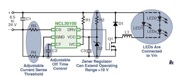 採用NCL30100的LED MR16燈泡方案