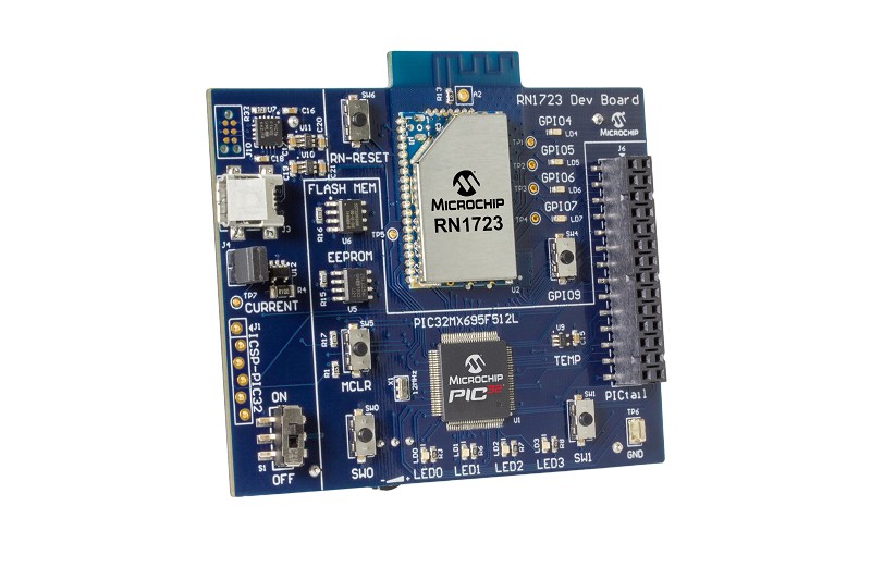 Microchip的Wi-Fi至雲端示範：零件編號：RN-1723-DEV (即將推出！)