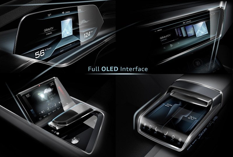 Audi展示了全新的電動概念車AudiE-Tron Quattro，以Audi Virtual Cockpit為主題，在駕駛座艙打造了全新的操作及顯示介面。