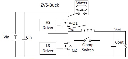 VICOR ZVS-BUCK波形演示，示意電路圖