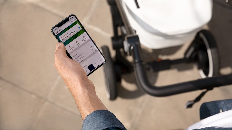 e-stroller可透過藍牙連結智慧型手機應用程式（source：Bosch）