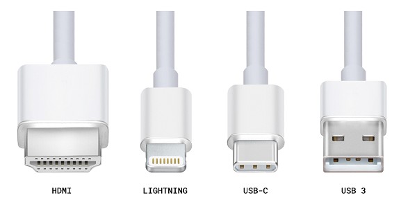 USB-C的外形比HDMI和USB 3小得多。雖然尺寸與Lighting相當，但USB-C將是通用的，連接器兩端相同。