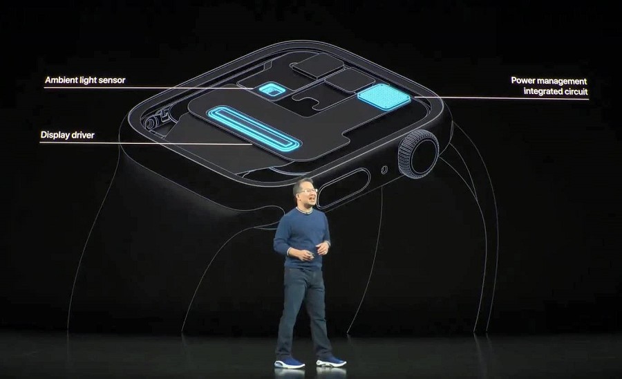 蘋果的Apple Watch 5就將環境光感測置於顯示器之後。（source：allthings.how）