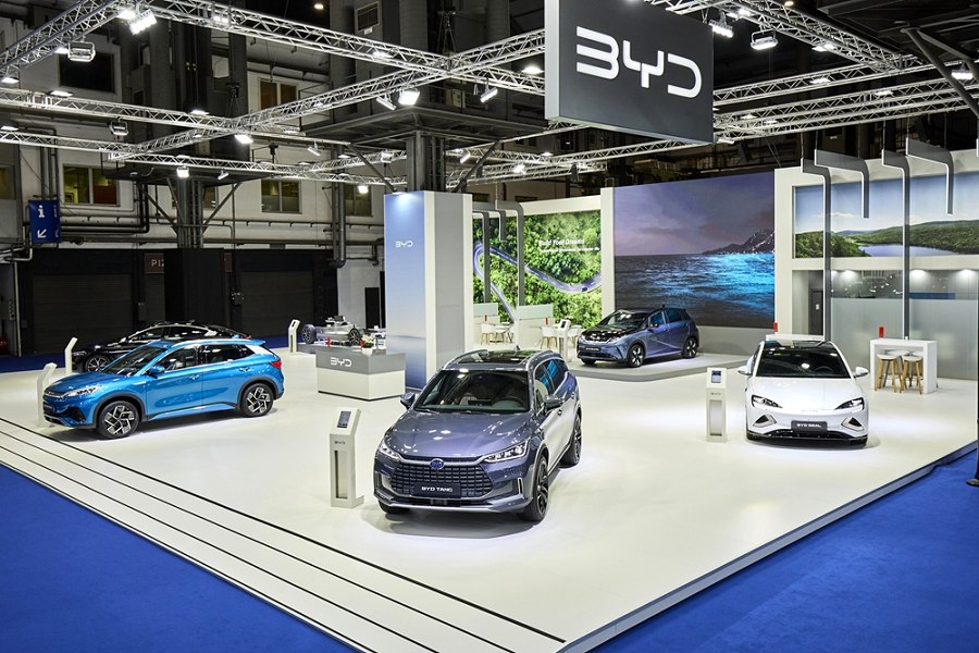 巴塞隆納國際車展比亞迪展位。(source：BYD)