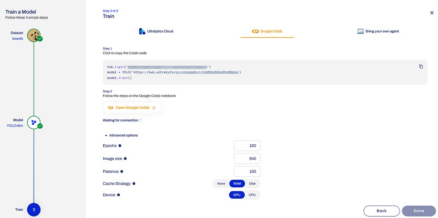 透過 Ultralyrics HUB 連線到 Colab 訓練 YOLO 模型