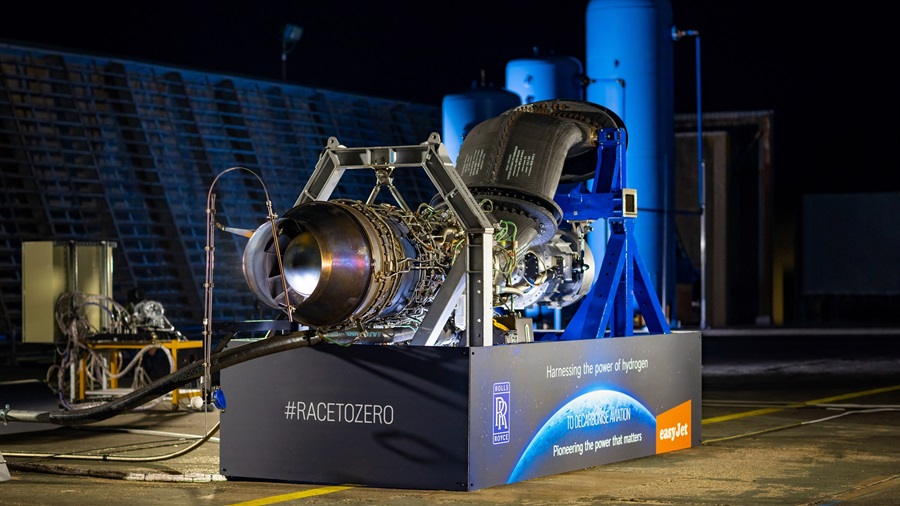 易捷航空和勞斯萊斯集團成功測試氫動力飛機發動機(source：Rolls-Royce)