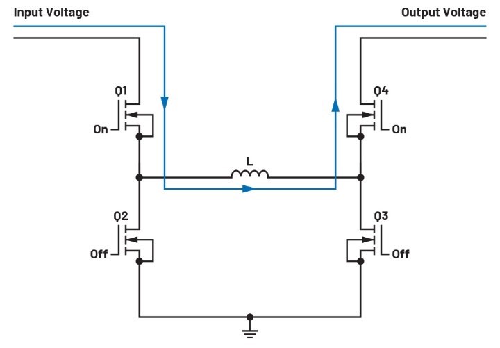 具有PassThru模式的降壓-升壓轉換器電路圖
