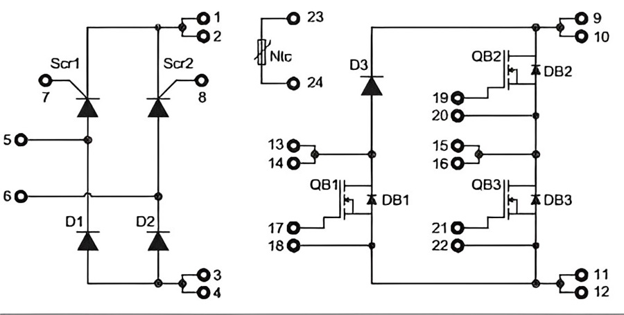 威世VS-ENM040M60P電源模組中的整合元件（source：威世）