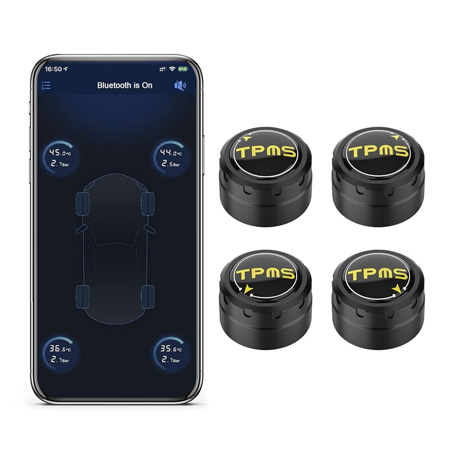 胎壓偵測系統手機App。（source：WISTEK TPMS；Amazon）
