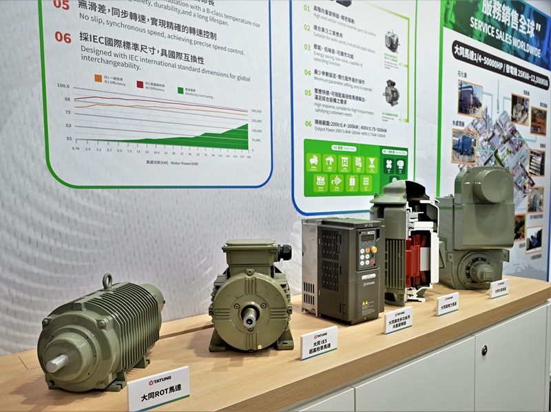 大同公司在今年舉行的智慧城市展期間，也針對在工商業智慧節能領域用電高佔比的馬達與空調改善能效。（攝影：陳念舜）