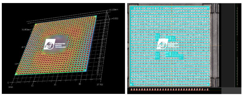 宜特配備的表面3D輪廓量測儀，可自動擷取出BGA錫球區域，並計算出每顆錫球的高度和整體共面性，有效協助確認元件含球區的翹曲形貌。（圖片來源：宜特科技）