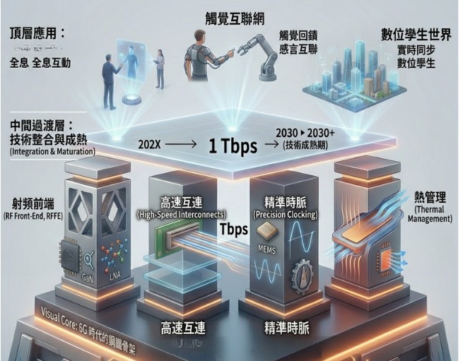 6G時代的硬體基礎架構示意圖。