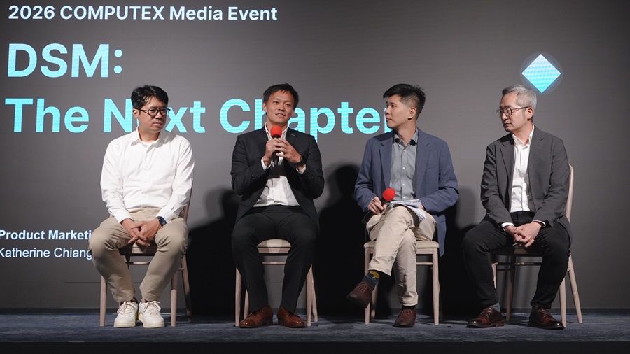 Synology NAS 事業群執行副總朱百一提到升級後的 DSM，專為 AI 及企業需求而生，賦予私有雲 AI 工作流程完整的治理架構