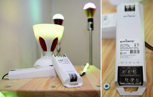 The Gunilamp Magic Box, which can wirelessly control multiple LED lights or groups of LED lights