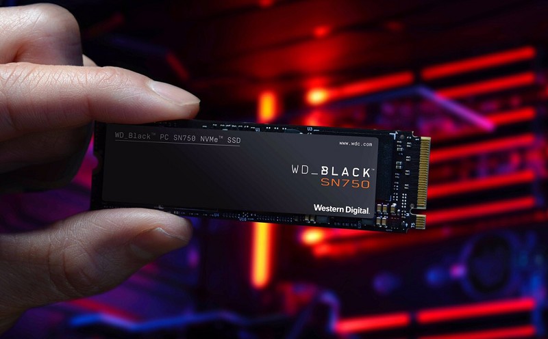 電競筆電興起，搭載更先進的處理器與GPU，讓PCIe介面的SSD蔚為風潮。圖為Western Digital WD Black SN750 NVMe SSD。（source：Western Digital）