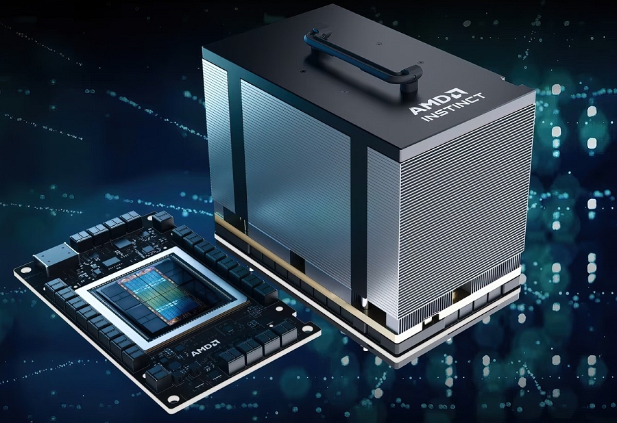 AMD今年6月中發表專為生成式AI應用所設計的AI加速器晶片MI300X。（Source：AMD）