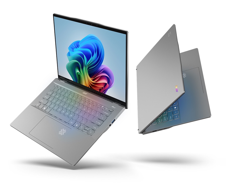 宏碁攜手微軟與高通，推出一款Swift 14 AI筆記型電腦，搭Snapdragon X平台，為目前市場算力最高的AI PC。（source：acer）