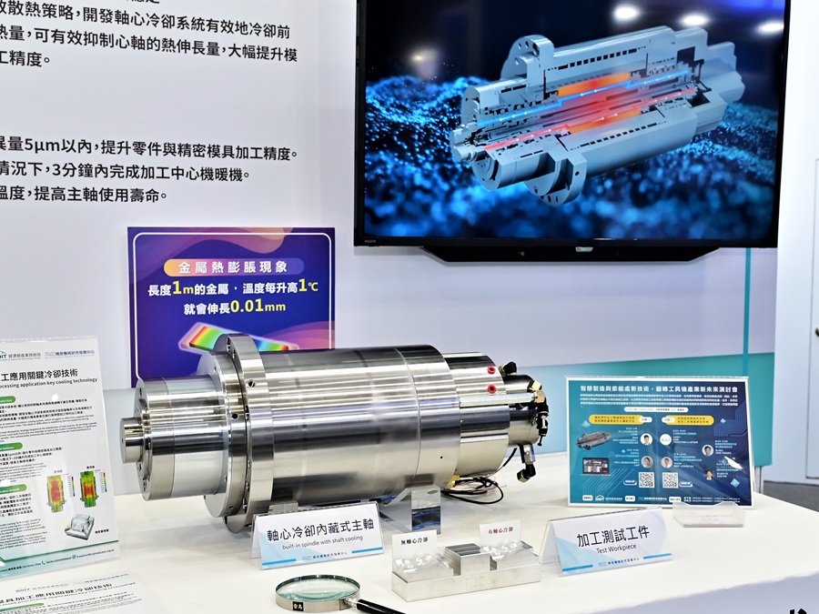 ：2024年起由PMC開發自製高效客製化主軸，將同時計算不同參數與剛性、溫度敏感度的關聯性。（攝影：陳念舜）