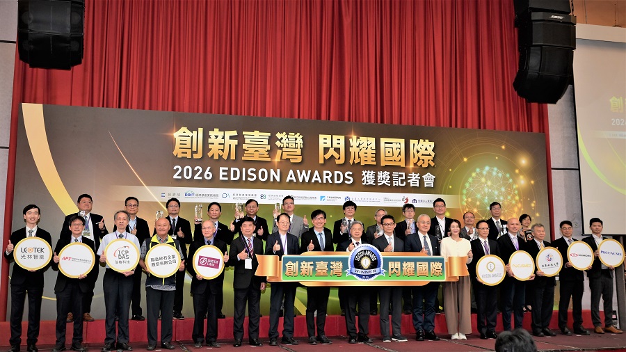 經濟部今（12）日表揚台灣在「2026 Edison Awards愛迪生獎」，共取得16座獎項得主