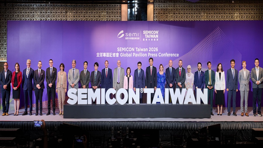 SEMI首次舉辦「SEMICON Taiwan 2026全球專區記者會」，並邀集美、日、歐洲與英國等17國代表共同出席。